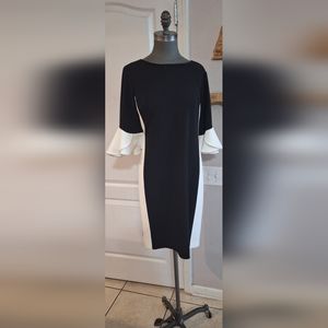 DKNY b/w color block dress